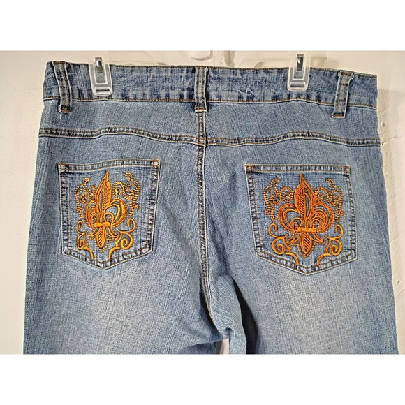 Elite Jeans Boot Cut Bling Butt Rhinestones Size 15/16 Embellished Y2k Retro - Picture 1 of 14
